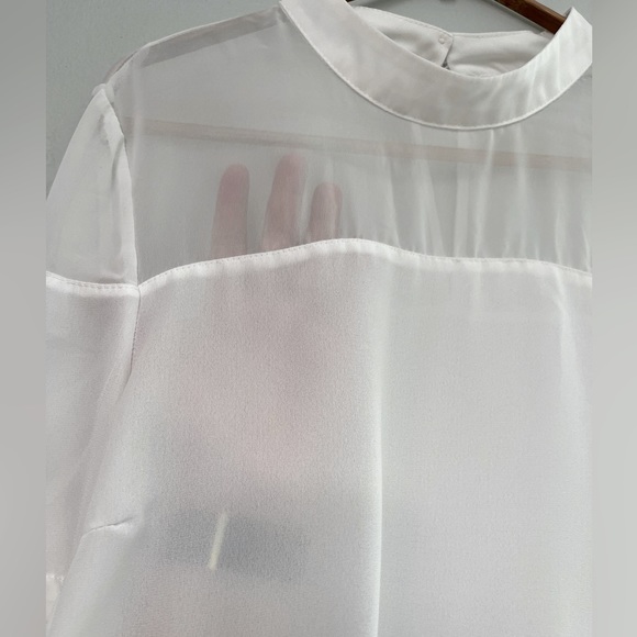 ASOS sheer/ semi sheer blouse, White Sz 12 - Picture 4 of 6